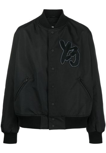 Y-3 long-sleeve logo-patch bomber jacket - Black