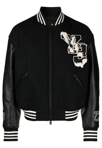 Y-3 Varsity zipped bomber jacket - Black