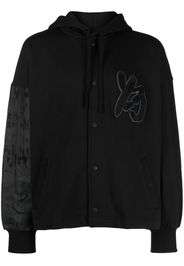 Y-3 logo-patch organic cotton hoodie - Black