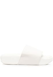 Y-3 logo-patch platform slides - White