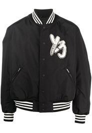 Y-3 logo-patch bomber jacket - Black