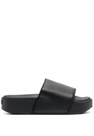 Y-3 plain leather slides - Black