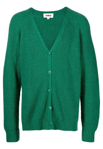 YMC Kurt ribbed-knit cardigan - Green