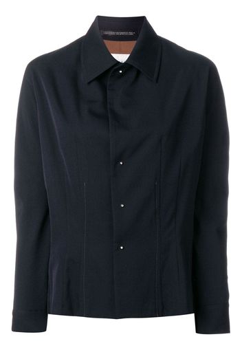 Yohji Yamamoto Pre-Owned concealed detail fitted shirt - Black