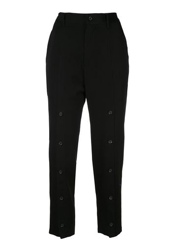 Yohji Yamamoto high rise slim-fit trousers - Black