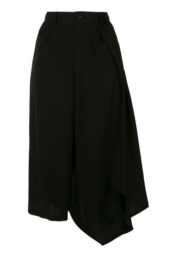 high-rise draped midi skirt