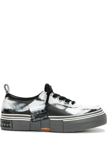 Yohji Yamamoto paint-print platform sole sneakers - Black