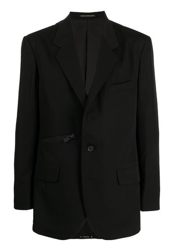 Yohji Yamamoto zip-detail cotton blazer - Black