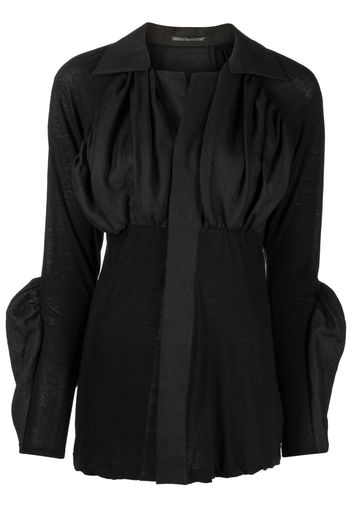 Yohji Yamamoto gathered-panel jacket - Black