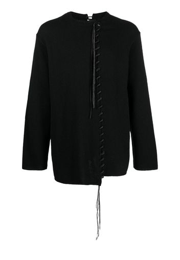 Yohji Yamamoto laced-front long-sleeve shirt - Black