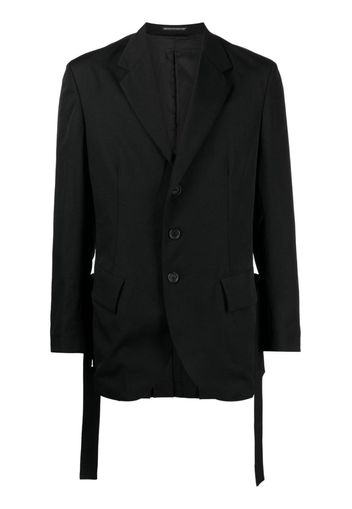 Yohji Yamamoto single-breasted notched wool blazer - Black