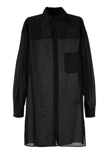 Yohji Yamamoto double-collar long shirt - Black