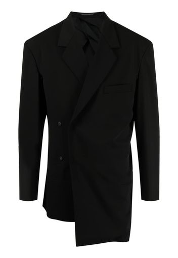 Yohji Yamamoto double-breasted draped-design blazer - Black