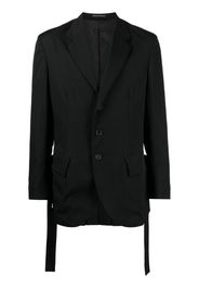 Yohji Yamamoto single-breasted notched wool blazer - Black