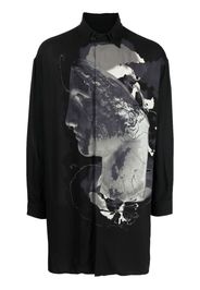 Yohji Yamamoto graphic-print long-sleeve shirt - Black