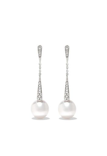 Yoko London 18kt white gold Trend diamond and pearl drop earrings - 7