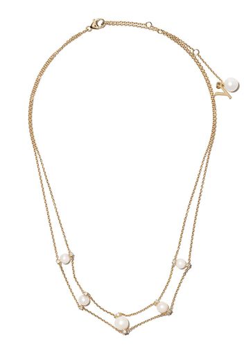 Yoko London 18kt yellow gold Trend Freshwater pearl and diamond necklace