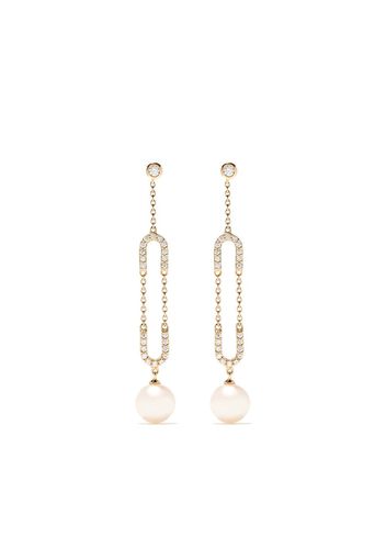 Yoko London 18kt yellow gold Trend freshwater pearl and diamond earrings - 6