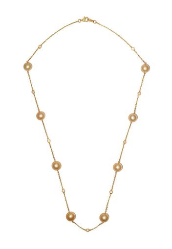 18kt yellow gold Classic Golden South Sea pearl and diamond necklace