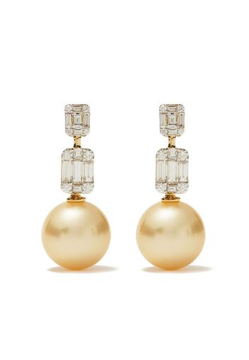 18kt yellow gold Starlight Golden South Sea Pearl and diamond earrings