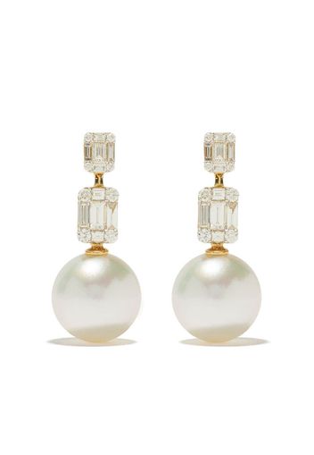 18kt yellow gold Starlight South Sea pearl and diamond earrings