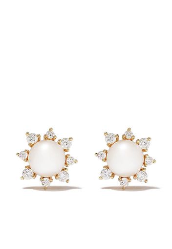 18kt yellow gold diamond pearl Trend earrings