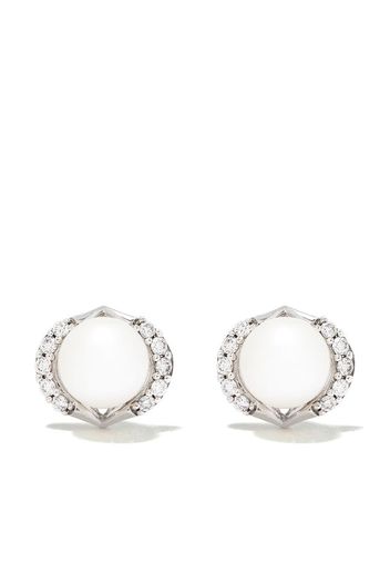 18kt white gold diamond pearl Trend stud earrings