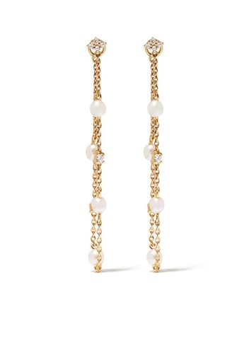 18kt yellow gold diamond pearl Trend drop earrings