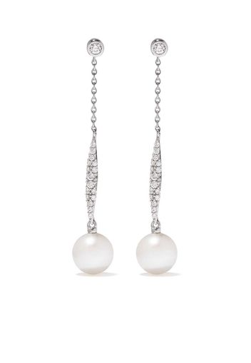 18kt white gold diamond pearl Trend drop earrings