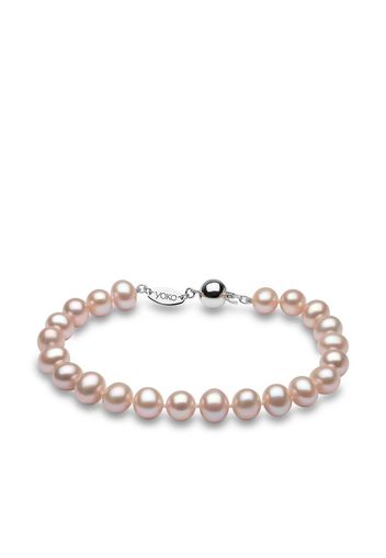 Yoko London 18kt white gold Classic 7mm pink freshwater pearl bracelet - Silver