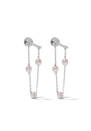 18kt white gold Trend Freshwater pearl and diamond earrings