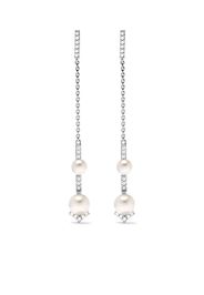 18kt white gold Trend Freshwater pearl and diamond earrings