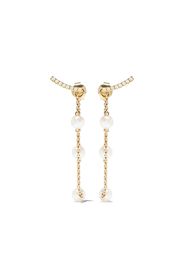 18kt yellow gold Trend freshwater pearl and diamond earrings