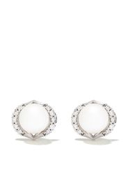 18kt white gold diamond pearl Trend stud earrings