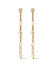 18kt yellow gold diamond pearl Trend drop earrings