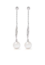 18kt white gold diamond pearl Trend drop earrings