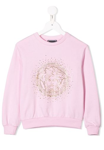 Young Versace embellished logo jumper - Pink