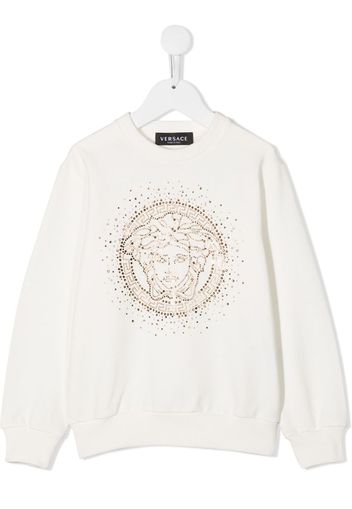 embellished medusa logo sweatshirt