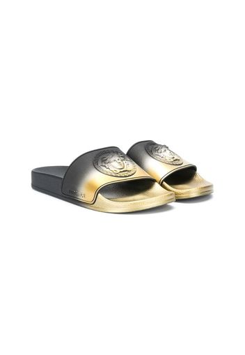 metallic two-tone slides