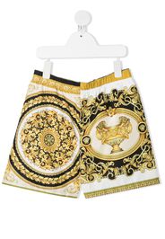 logo baroque print shorts