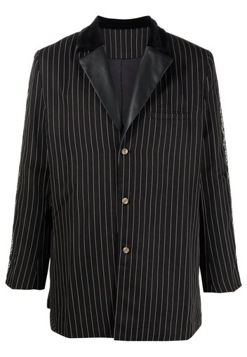 Youths In Balaclava stripe-print single-breasted blazer - Black