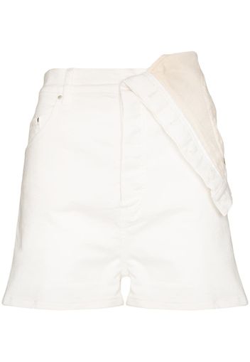Y/Project Classic asymmetric denim shorts - White