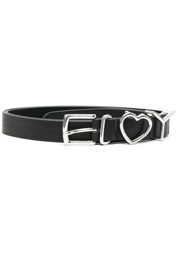 Y/Project logo-buckle leather belt - Black