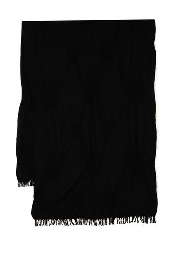 Y's wool fringe-detail scarf - Black