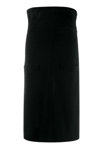 Yves Saint Laurent Pre-Owned 1980's flappy waist pencil skirt - Black