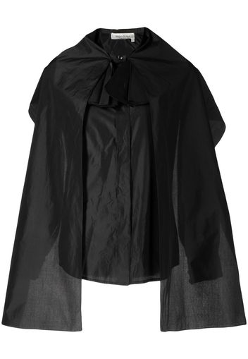 Yves Saint Laurent Pre-Owned cape layered silk blouse - Black