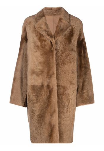 Yves Salomon oversized shearling coat - Brown