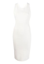 Yves Salomon ribbed cross-strap midi dress - White