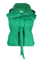 Yves Salomon down-filled belted gilet - Green