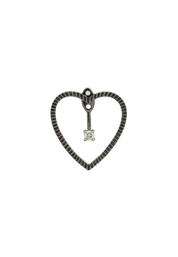 Yvonne Léon 18kt black gold and diamond Heart Earring - Silver